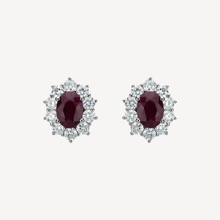 QA Inferno's Gate Earrings with Diamonds and Rubies