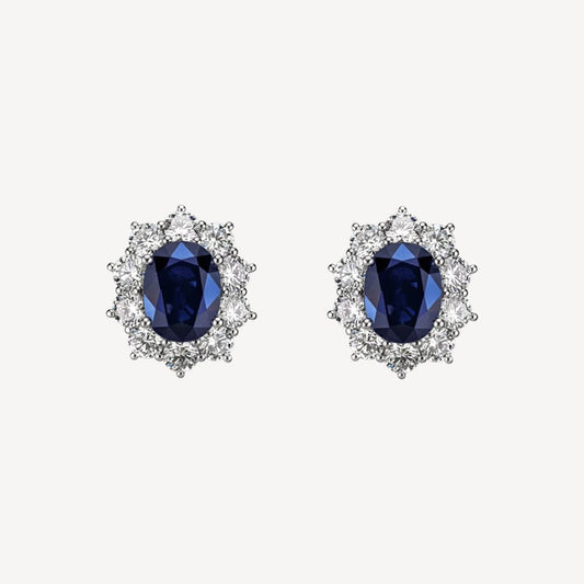 QA Ocean Gate Earrings with Diamonds and Sapphires