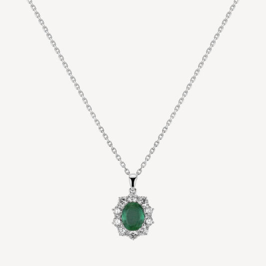 QA Forest Gate Pendant with Diamonds and Emeralds