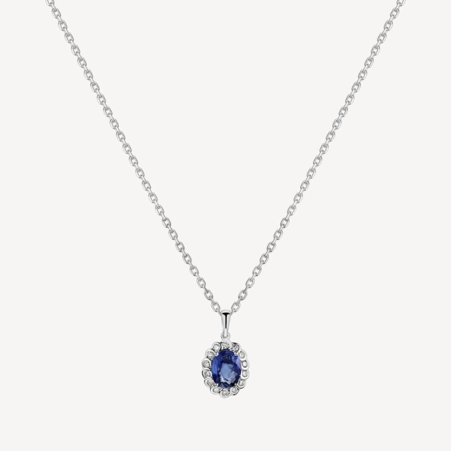 QA Ocean Glare Pendant with Diamonds and Sapphires