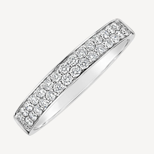 QA Round Simplicity Diamond Ring - white