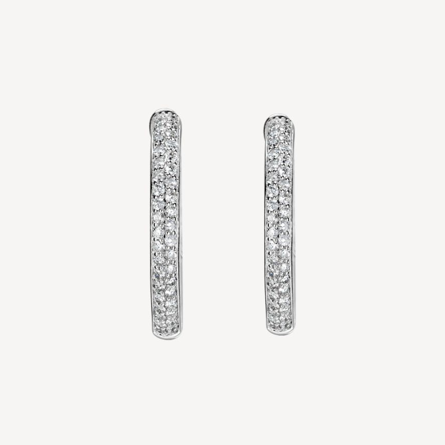 QA Sparkling Desire Diamond Earrings - white