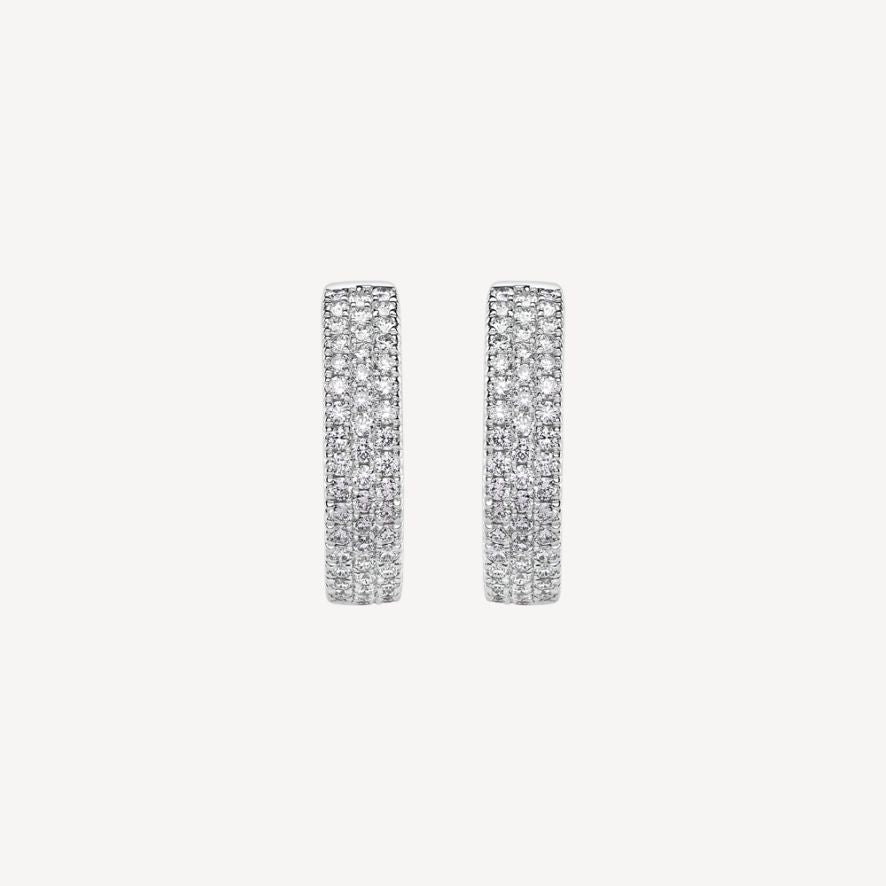QA Glistening Cascade Diamond Earrings- white