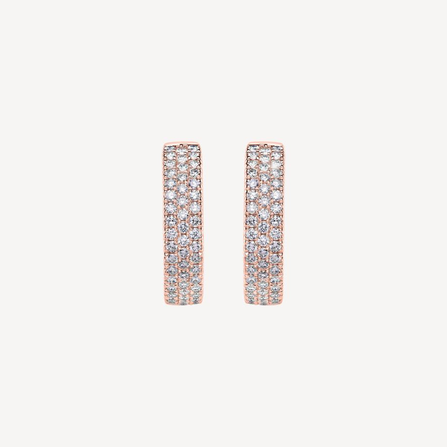 QA Glistening Cascade Diamond Earrings- rose