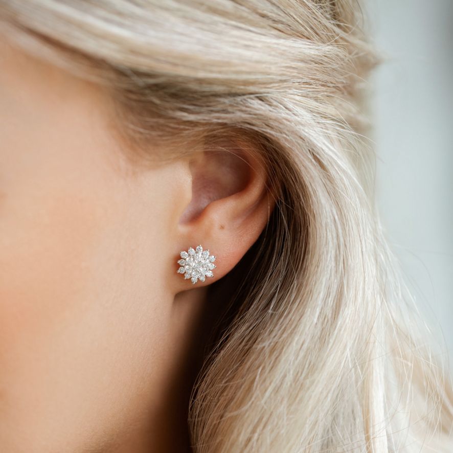 QA Diamond Earrings Icy Crystals - rose