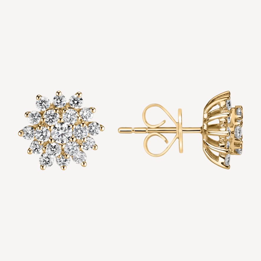 QA Diamond Earrings Icy Crystals - yellow