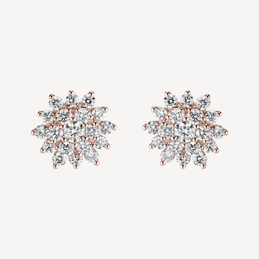 QA Diamond Earrings Icy Crystals - rose