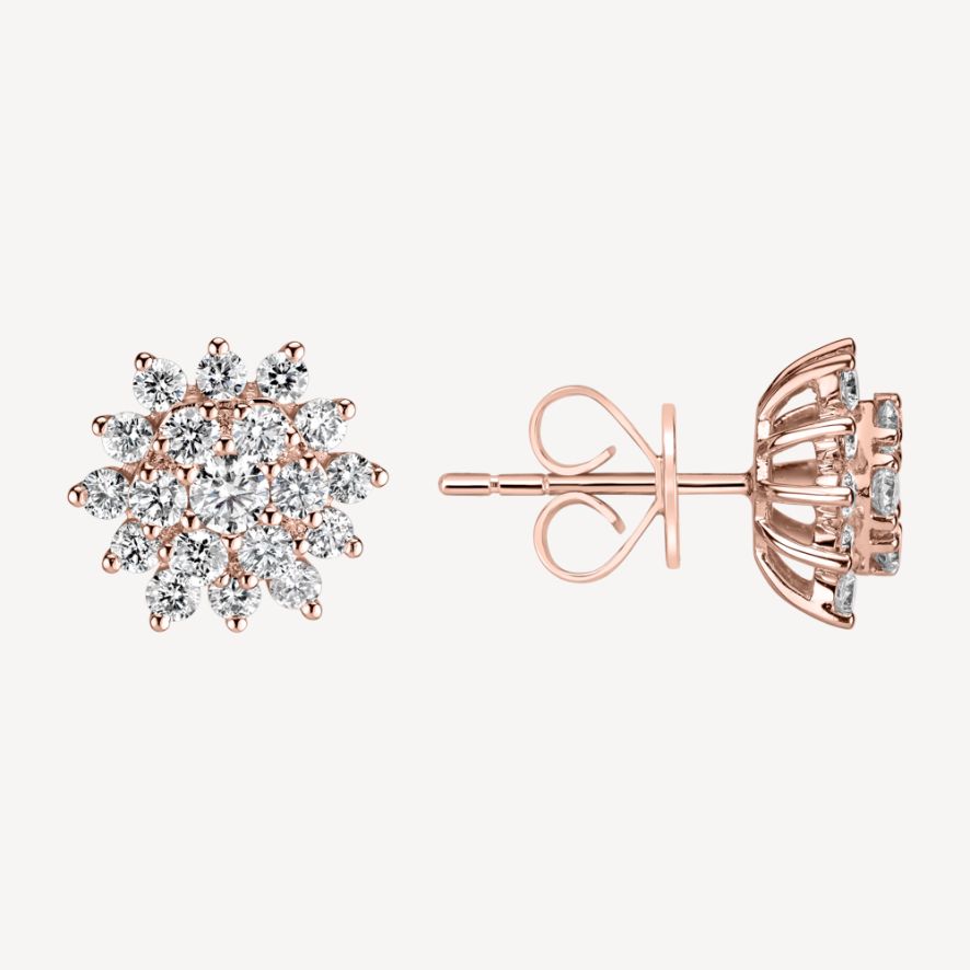 QA Diamond Earrings Icy Crystals - rose