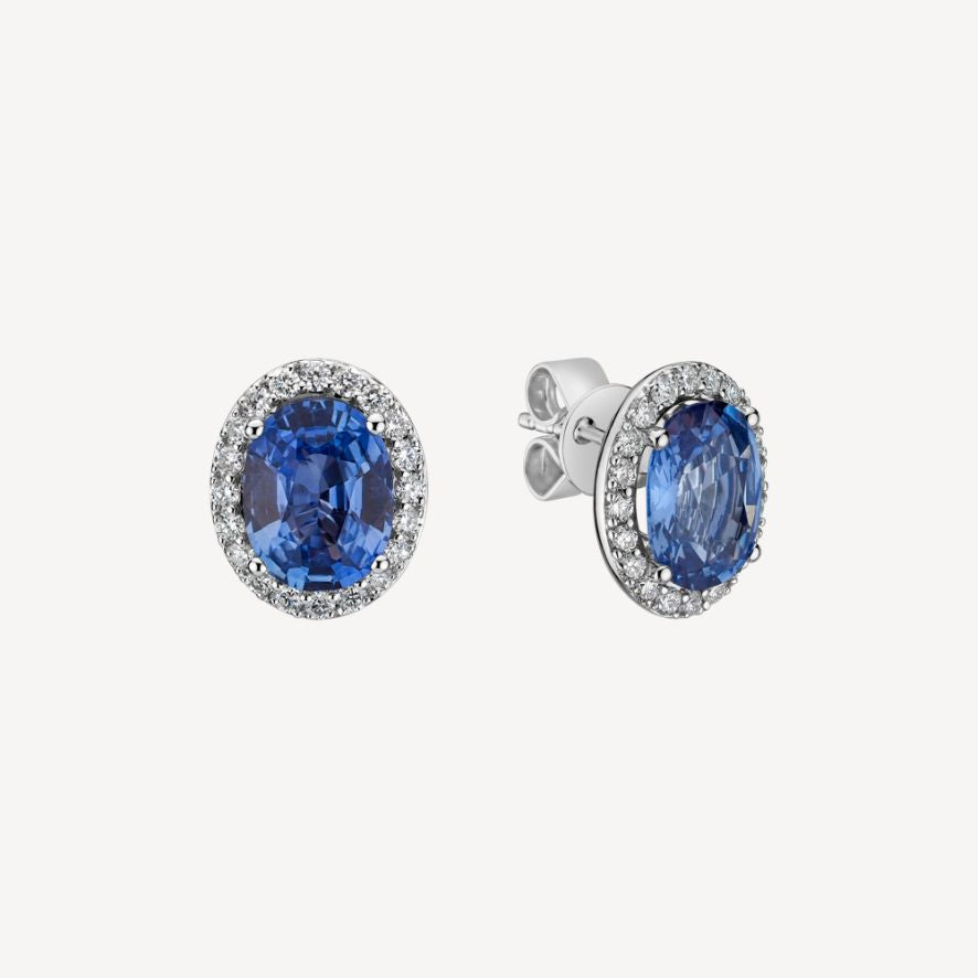 QA Ocean Glare Earrings with Diamonds and Sapphires