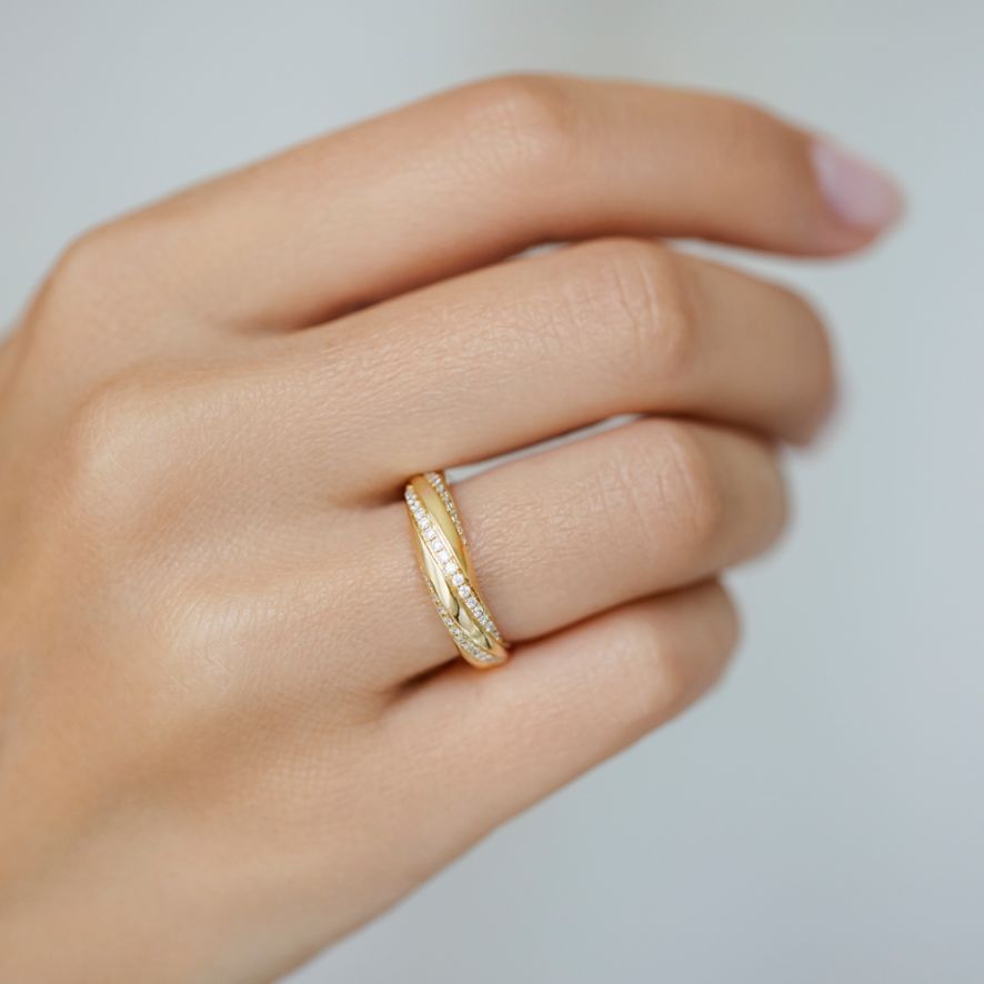 QA Diamond Ring Curved Infinity - rose
