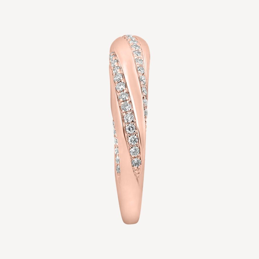 QA Diamond Ring Curved Infinity - rose