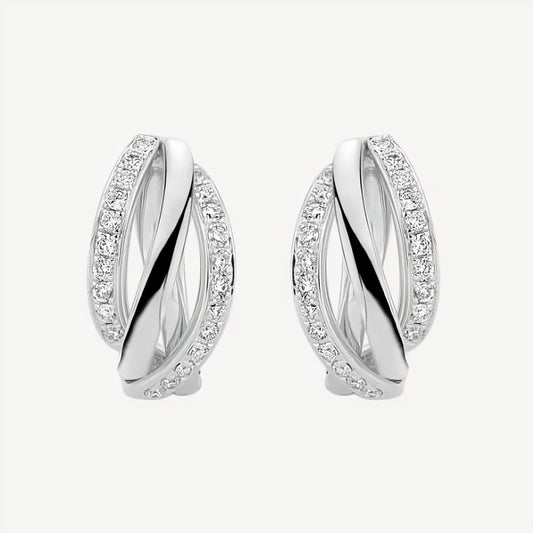 QA Curved Brilliance Diamond Earrings