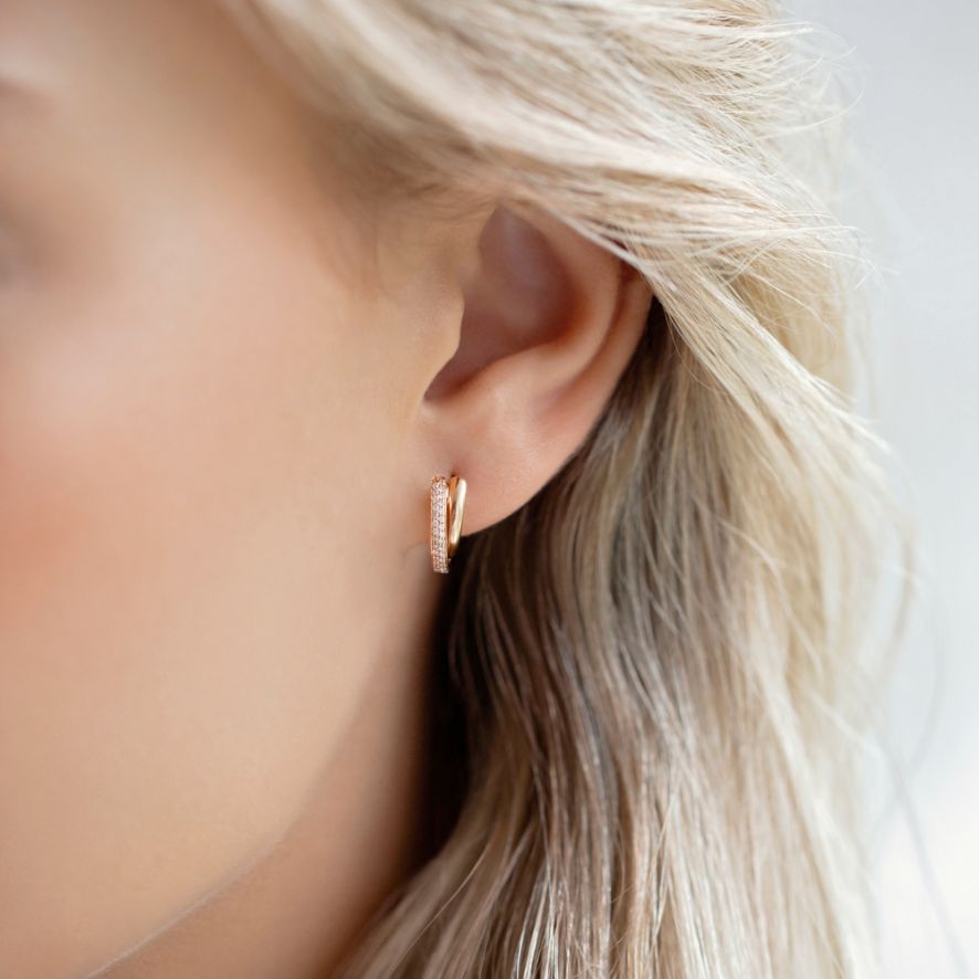 QA Duplex Threads Diamond Earrings