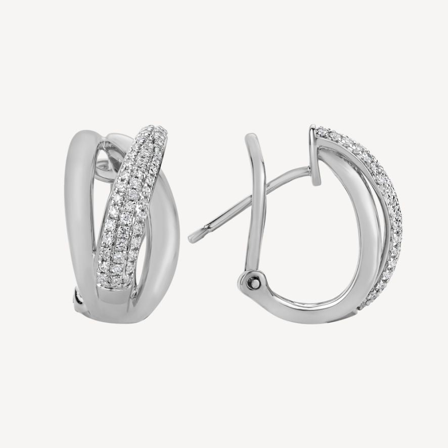 QA Sparkling Sun Ray Diamond Earrings