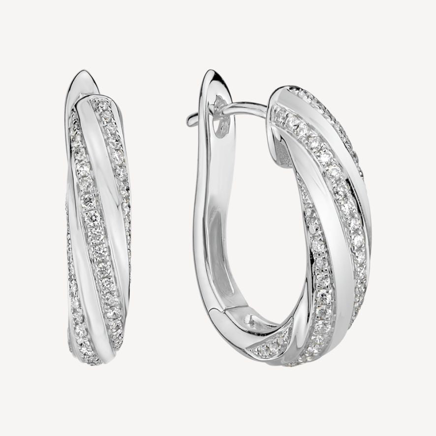 QA Sophisticated Vitality Diamond Earrings - white
