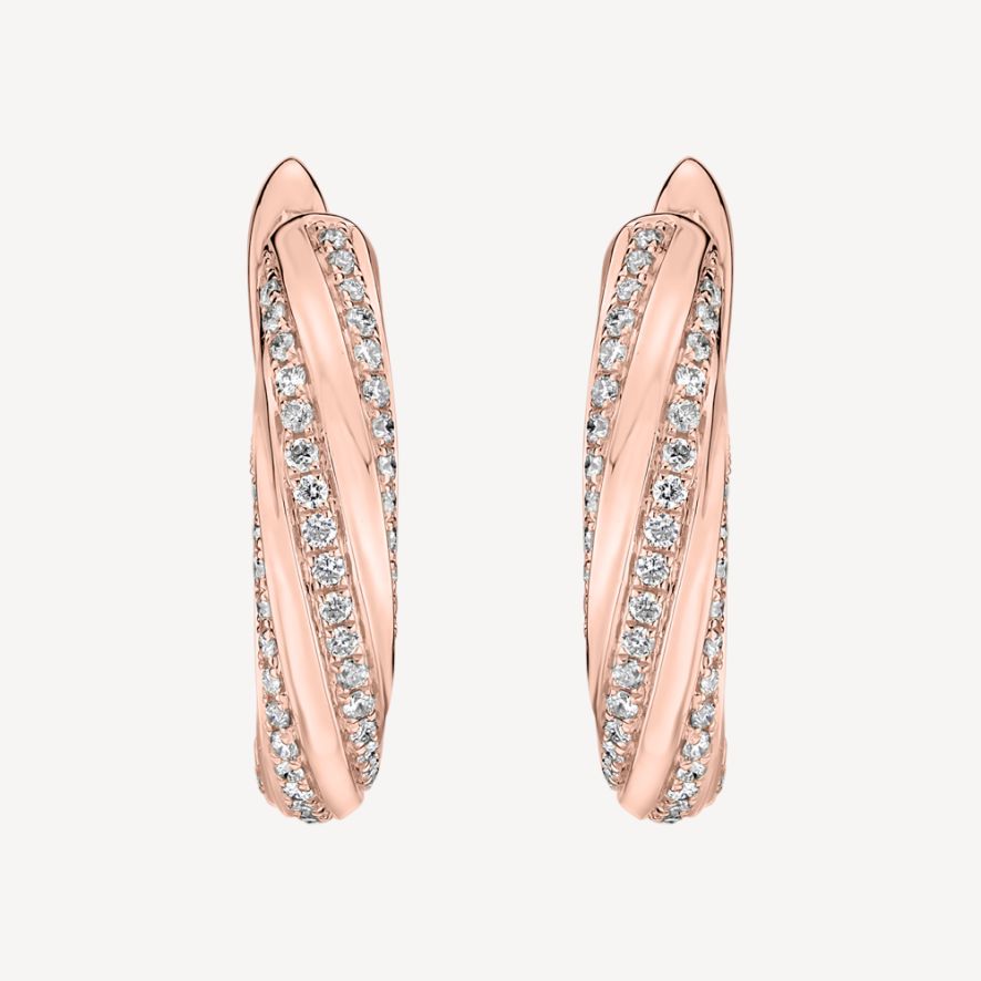 QA Sophisticated Vitality Diamond Earrings - rose
