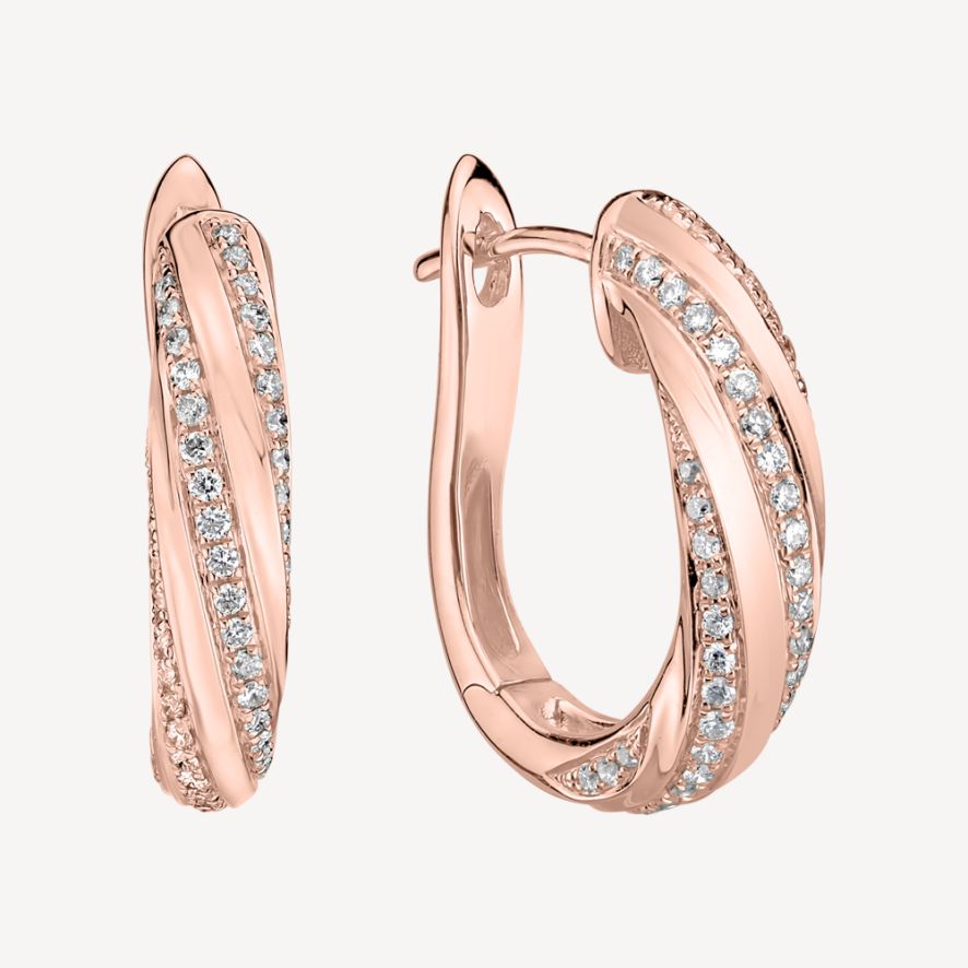 QA Sophisticated Vitality Diamond Earrings - rose