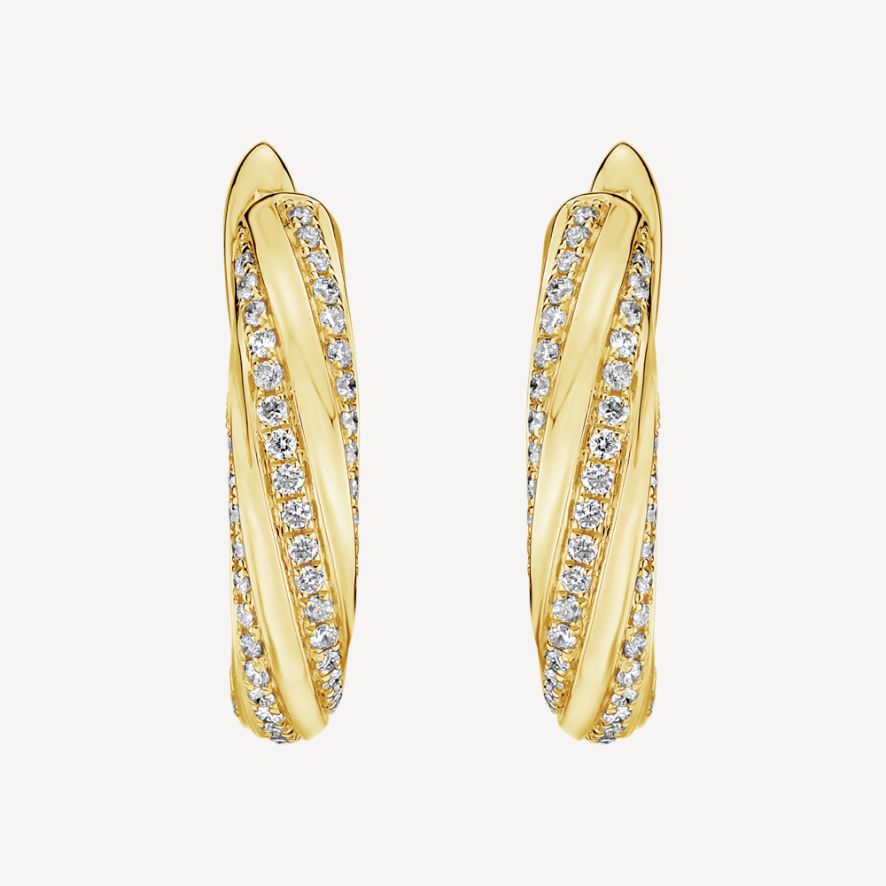 QA Sophisticated Vitality Diamond Earrings - yellow