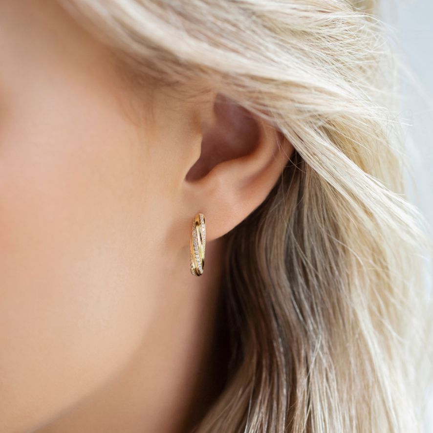 QA Sophisticated Vitality Diamond Earrings - yellow