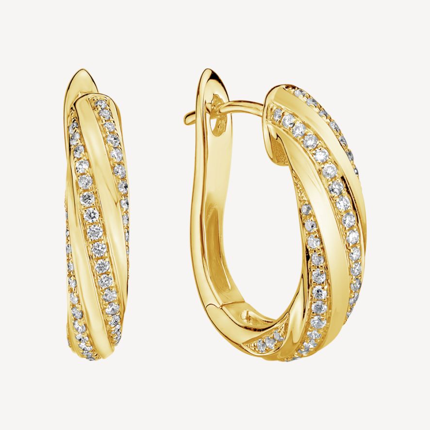 QA Sophisticated Vitality Diamond Earrings - yellow