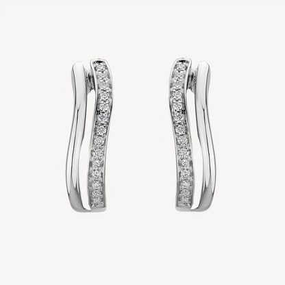 QA Diamond Earrings Wavy Elegance