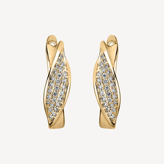 QA Brilliant Curves Diamond Earrings - yellow