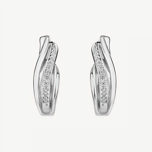 QA Gleaming Loops Diamond Earrings