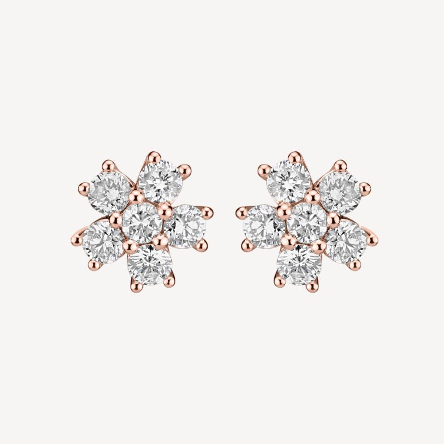 QA Frozen Queen Diamond Earrings - rose