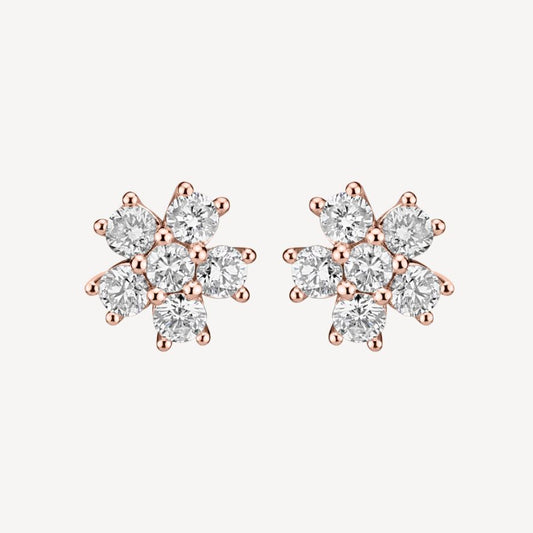 QA Frozen Queen Diamond Earrings - rose