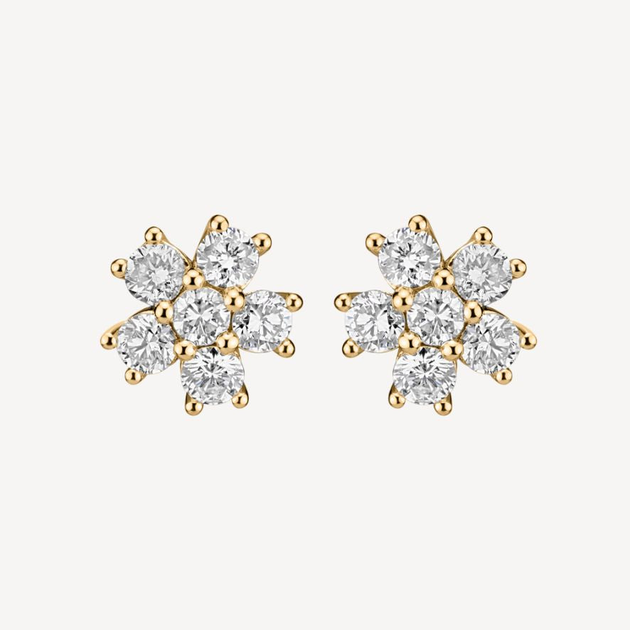 QA Frozen Queen Diamond Earrings - yellow