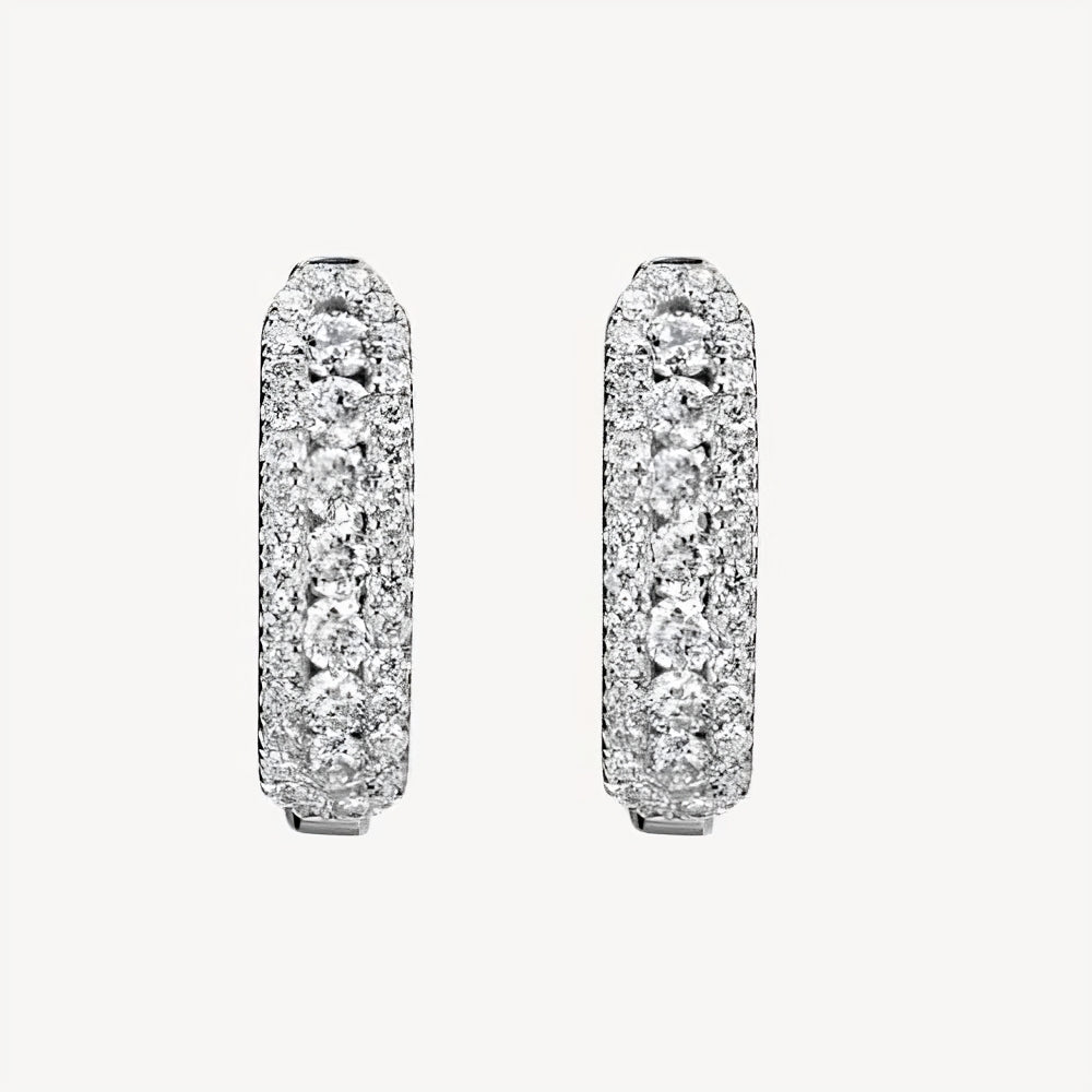 QA Gleaming Points Diamond Earrings - white