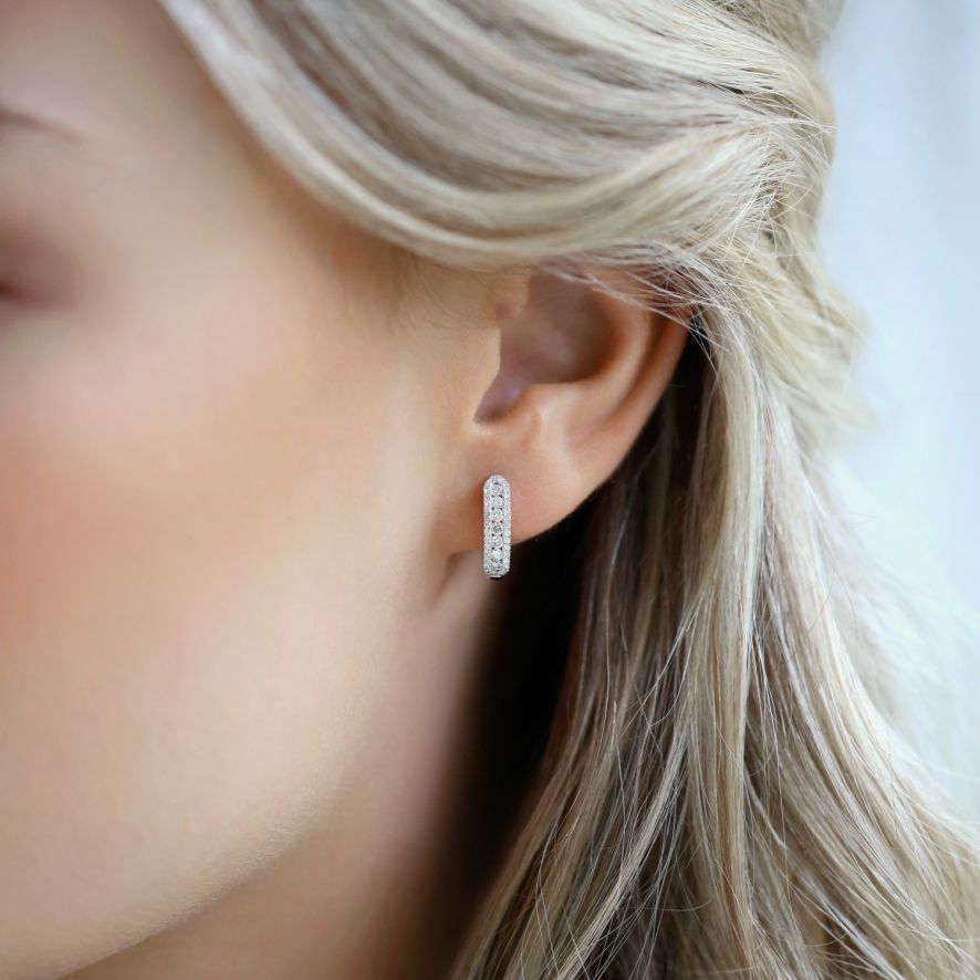 QA Gleaming Points Diamond Earrings - rose