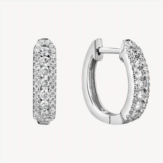 QA Gleaming Points Diamond Earrings - white
