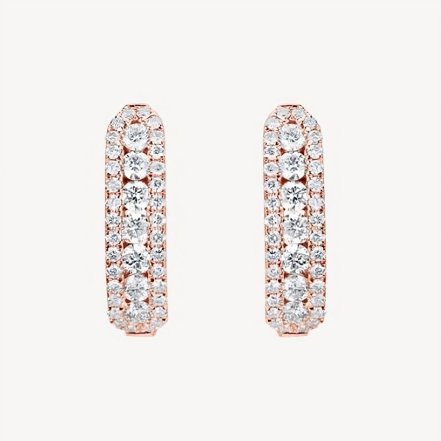 QA Gleaming Points Diamond Earrings - rose