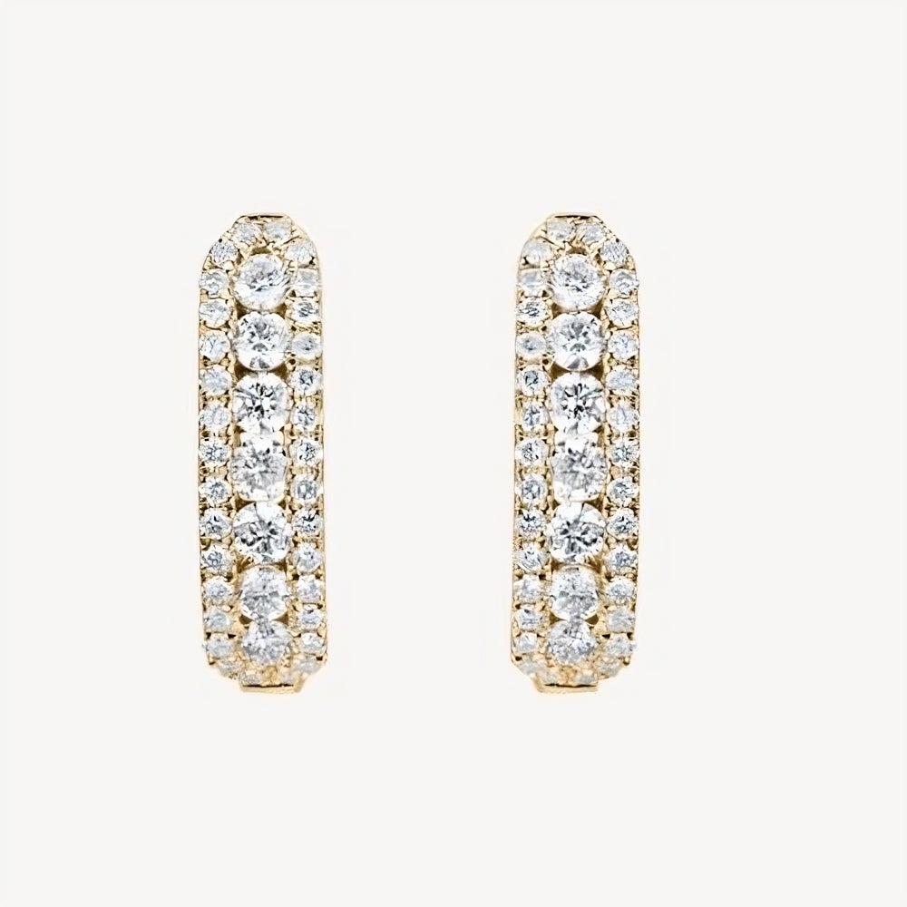 QA Gleaming Points Diamond Earrings - yellow