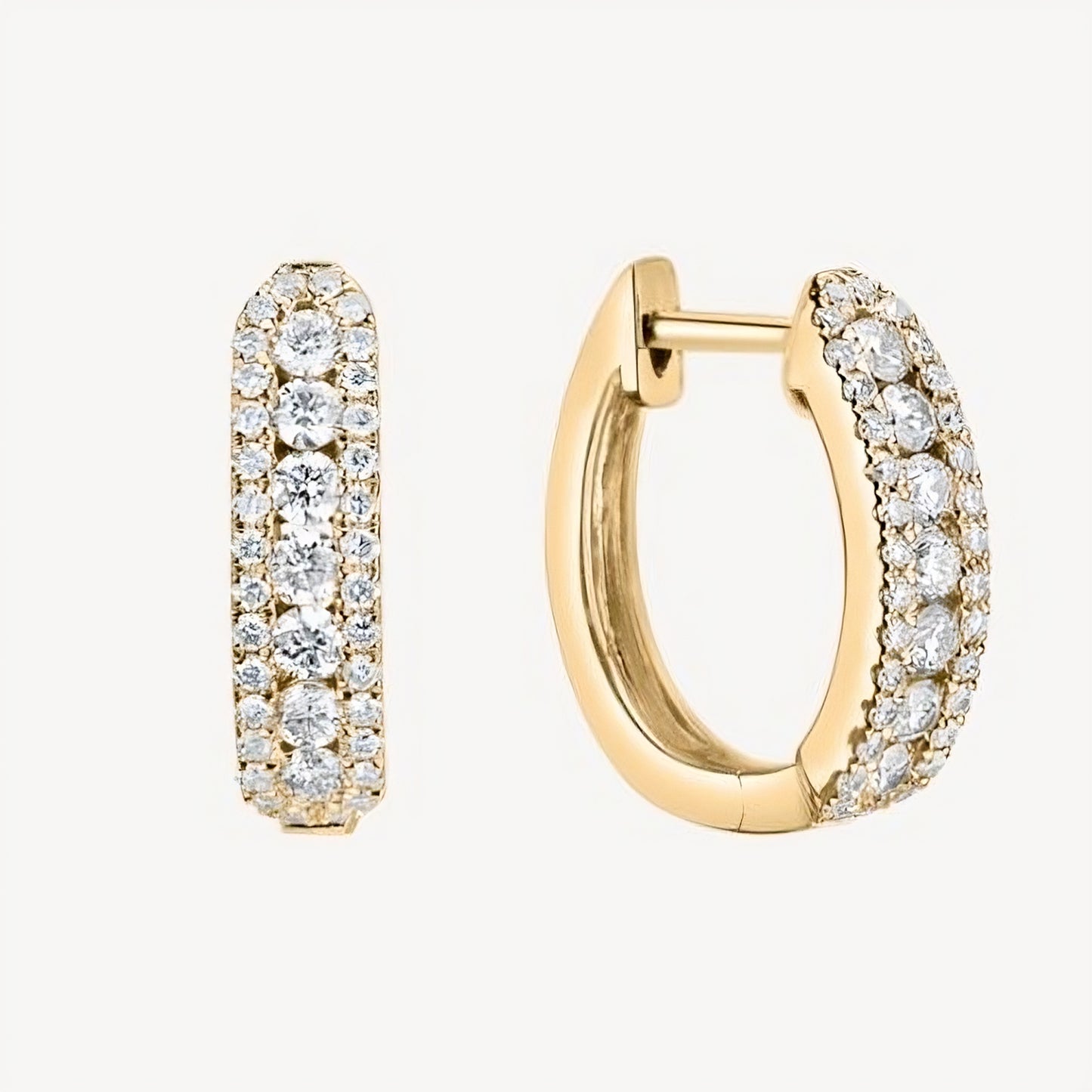 QA Gleaming Points Diamond Earrings - yellow