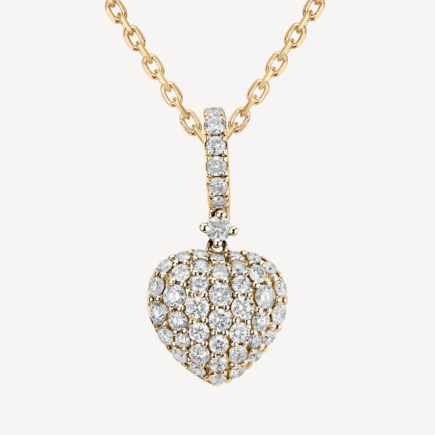 QA Sparkling Heart Diamond Pendant - yellow