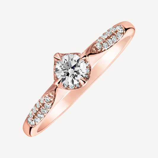 QA Diamond Ring Noble Glance - rose