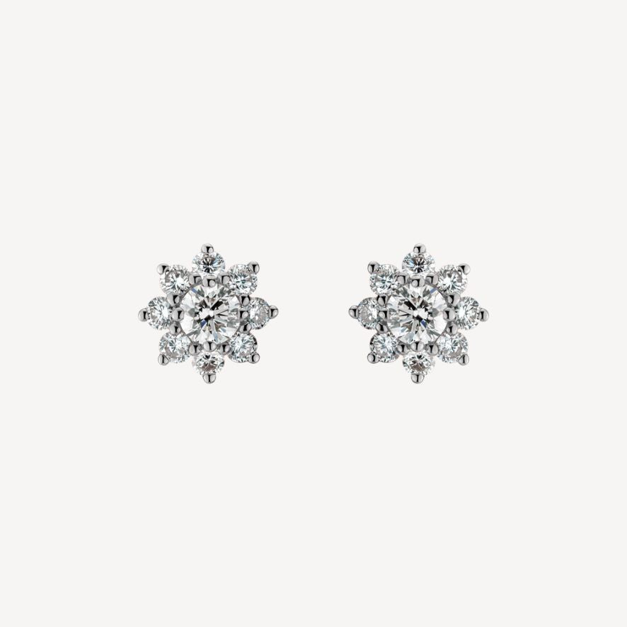 QA Earrings with Diamonds Celestial Brilliance - white