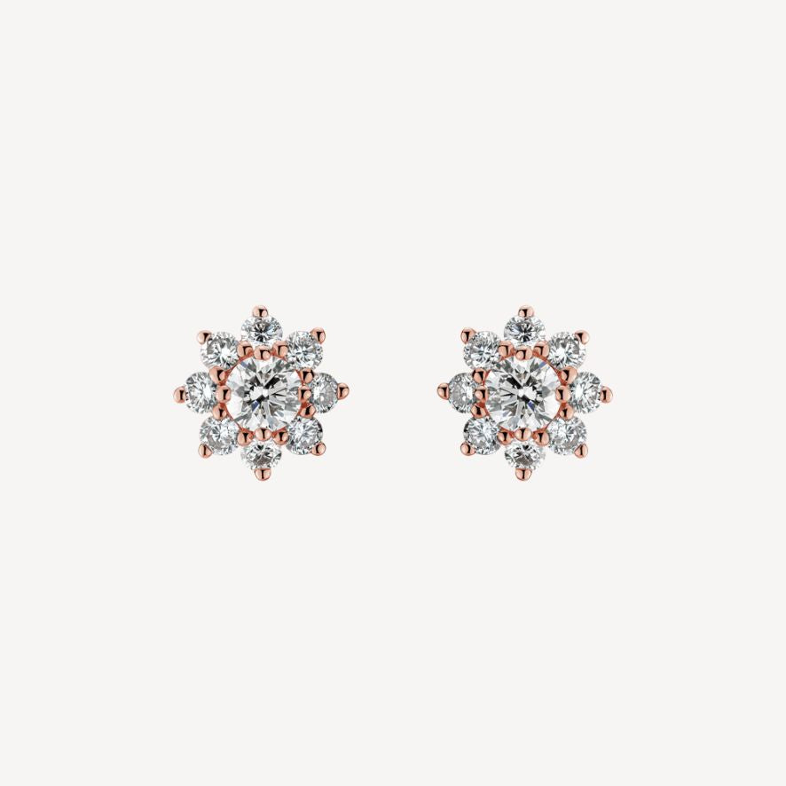 QA Earrings with Diamonds Celestial Brilliance - rose