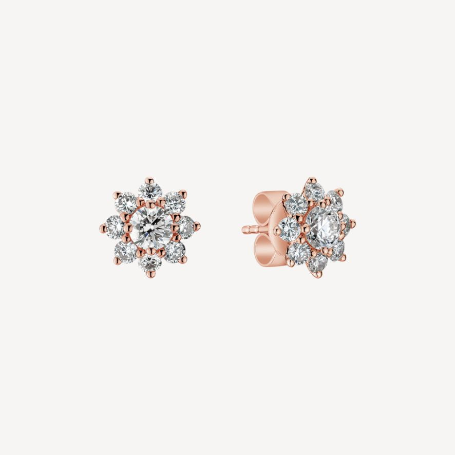 QA Earrings with Diamonds Celestial Brilliance - rose