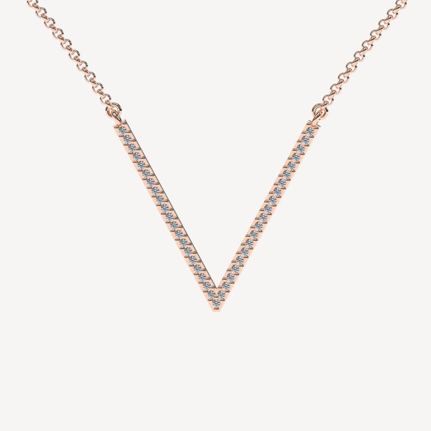 QA Alluring Vice Diamond Necklace - rose