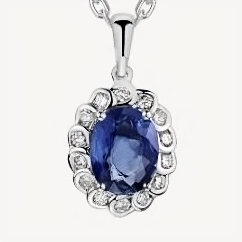 QA Ocean Glare Pendant with Diamonds and Sapphires