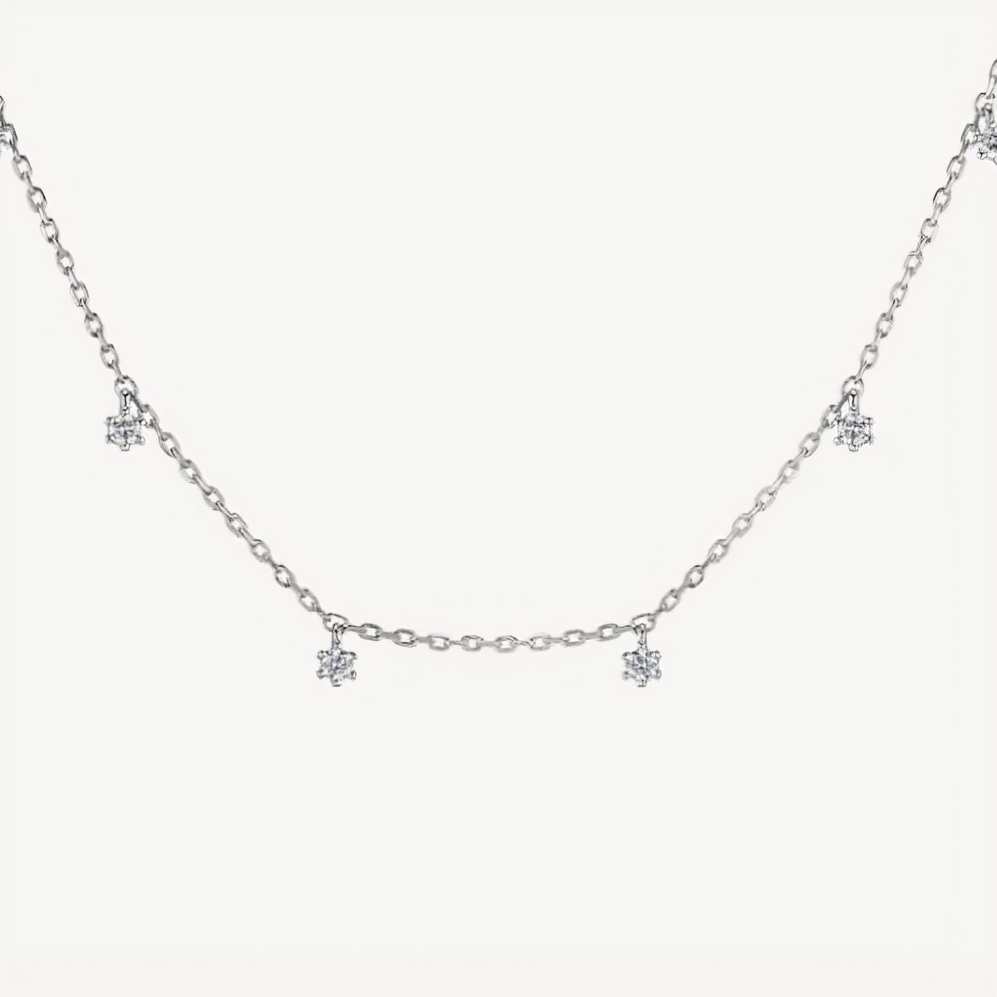 QA Sparkling Snowflakes Diamond Necklace