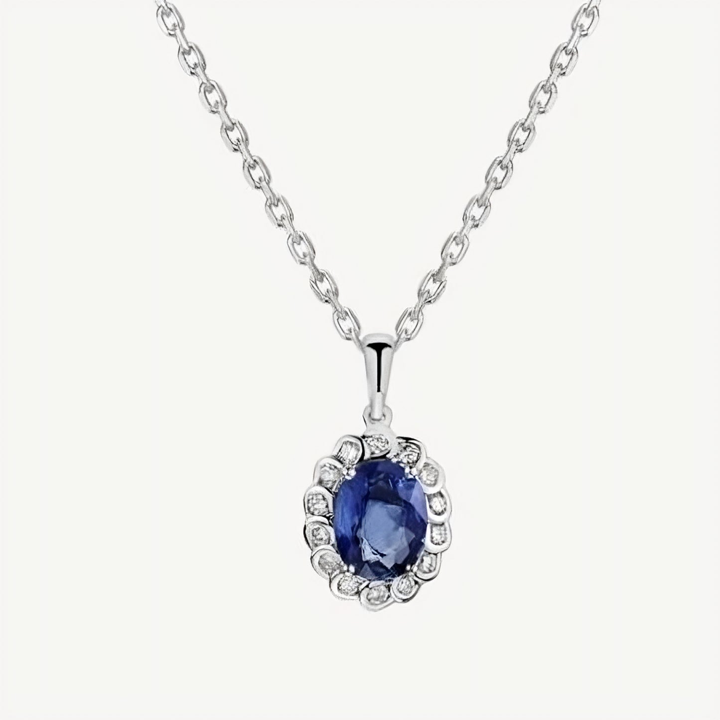 QA Ocean Glare Pendant with Diamonds and Sapphires