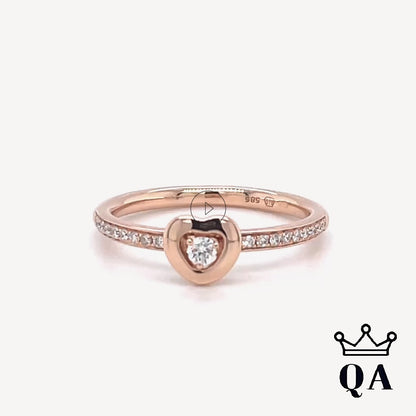 QA Diamond Ring Shiny Heart