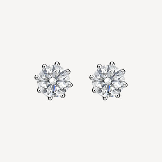 QA Shining Dots Diamond Earrings - white