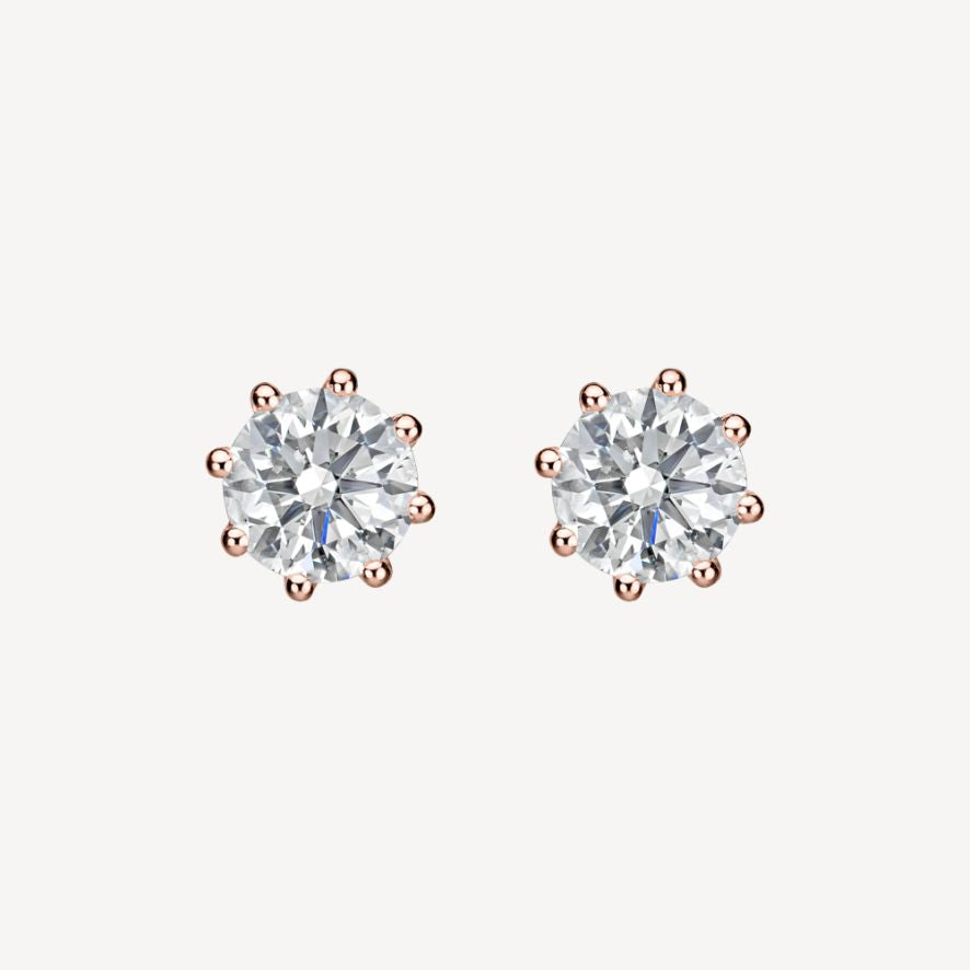 QA Shining Dots Diamond Earrings - rose