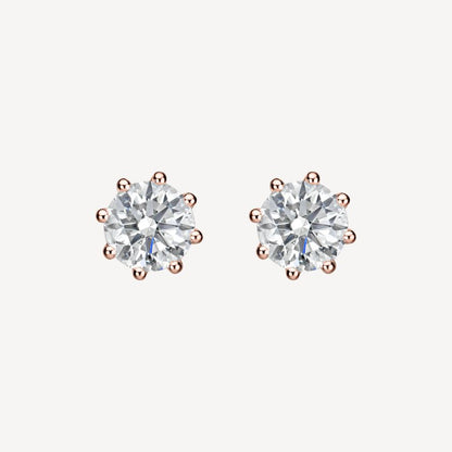 QA Shining Dots Diamond Earrings - rose