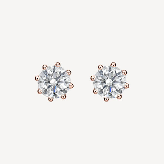 QA Shining Dots Diamond Earrings - rose